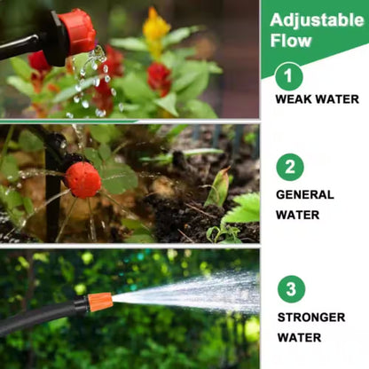 1/4 and 1/2 In. Garden Drip Irrigation Kit,Greenhouse Micro Automatic System Blank Distribution Tubing Fitting,200Pcs