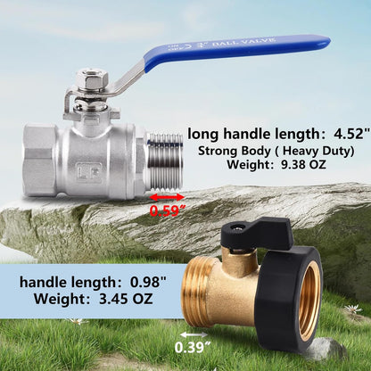 3/4In Garden Hose Shut off Valve 304 Stainless Steel Full Flow Ball Valve