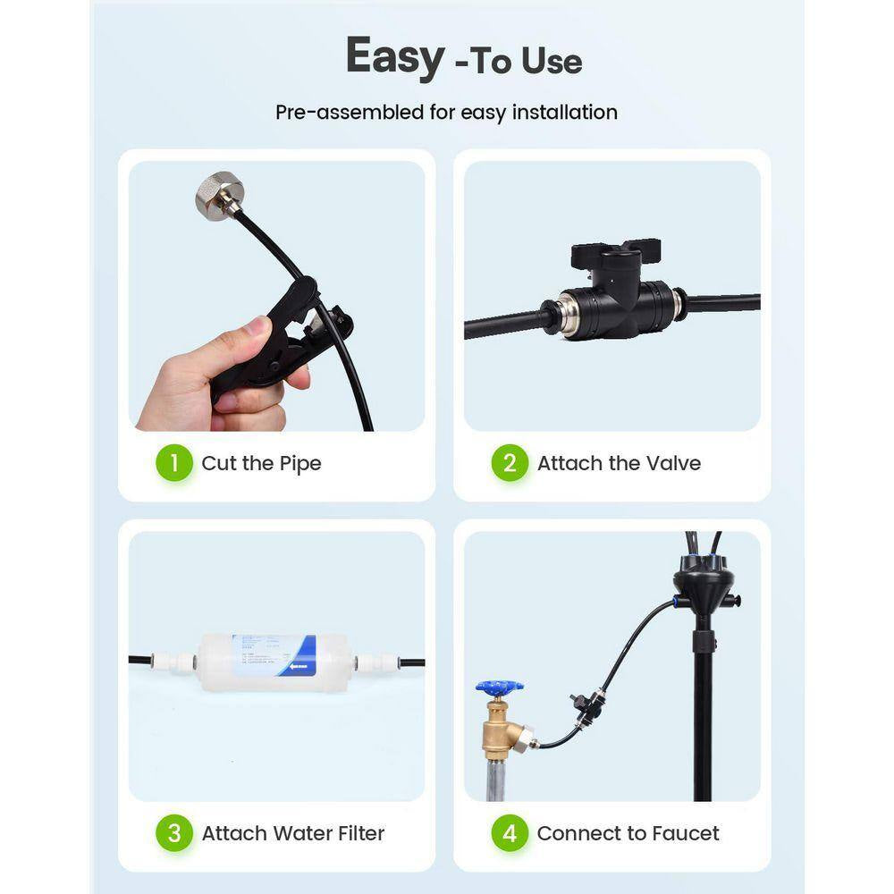 75FT Outdoor Misting System Kit with Water Filter Ultra-Fine Mist 22 Nozzles for Patio Garden Greenhouse