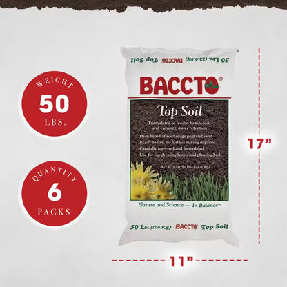 Lawn Soil with Reed Sedge, Peat and Sand 50 Lbs. (6-Pack)
