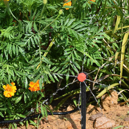 Garden Drip Irrigation Automatic Watering System Kit 1/4'' Nozzles for Bonsai Pot Plant Lawn Flower Vegetable Greenhouse
