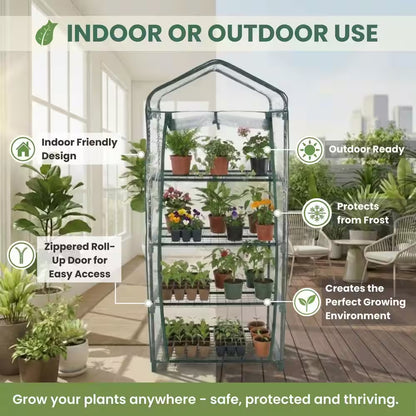 27.5 In. X 19 In. X 63 In. 4 Tier Greenhouse