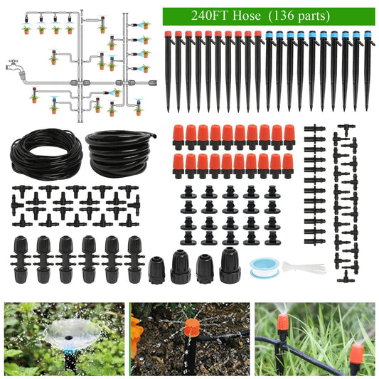 Maotong 240Ft Drip Irrigation System Kit, Automatic Garden Watering Mi