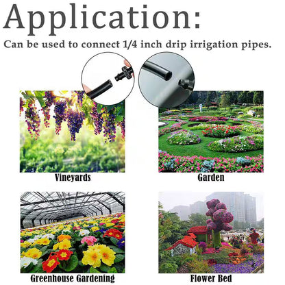 220-Pieces 1/4 In. Drip Irrigation Fittings Kit with Barbed Connectors, Straight, Tee, Elbow for Garden