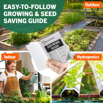 |15,000 Heirloom Seeds | 18 Seed Types | Survival Seeds | 2026 Season | Non GMO Vegetable and Fruit Seeds | Planting Outdoor & Indoor Garden