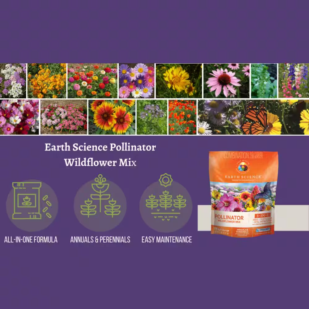 2 Lbs. Pollinator All-In-One Wildflower Mix with Seed, Plant Food and Soil Conditioners