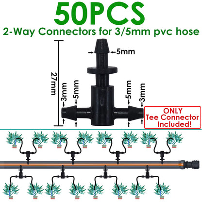 Greenhouse Drip Irrigation 4-Way 3/5Mm 2-Way Drip Arrow Transmitter Garden Automatic Watering System Potted Plant 10/20Set