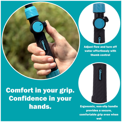 36” Heavy Duty Watering Wand with Swivel Connect, Thumb Control, 5 Pre-Set Spray Patterns, Ergonomic Non-Slip Grip