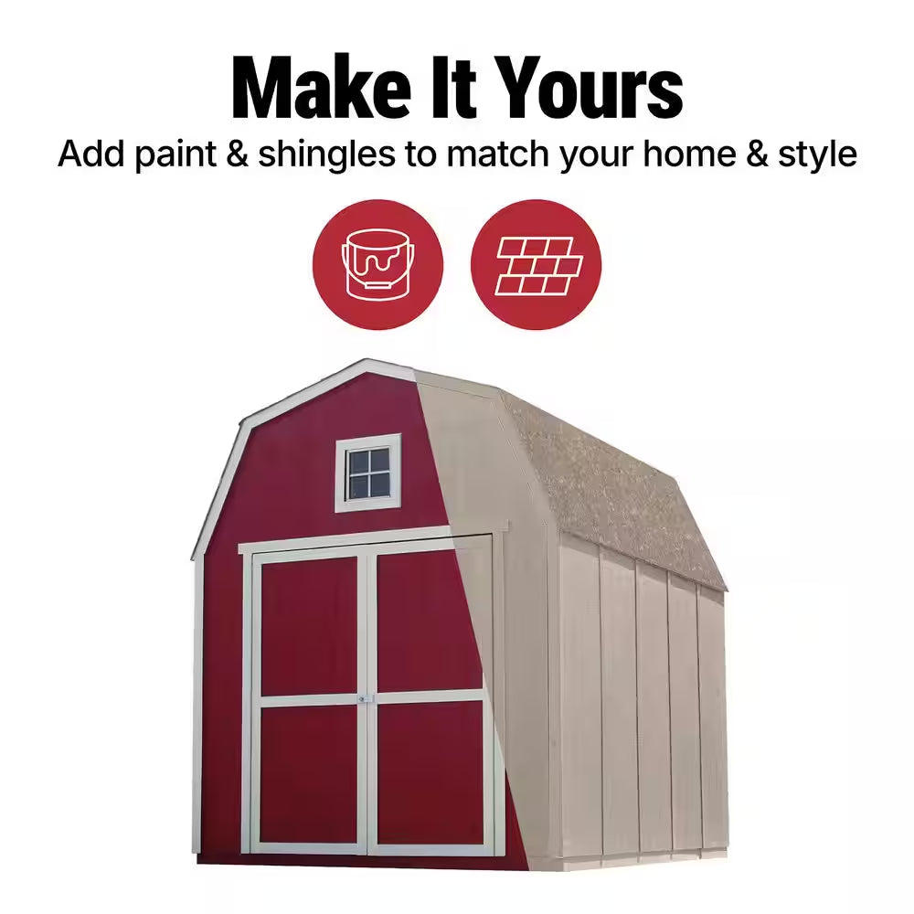 Montana Do-It-Yourself 8 Ft. X 10 Ft. Barn Style Wood Garden Shed Storage with Smartside Siding and Loft (80 Sq. Ft.)