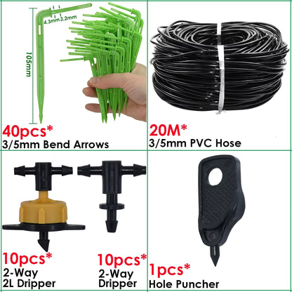 Greenhouse Drip Irrigation 4-Way 3/5Mm 2-Way Drip Arrow Transmitter Garden Automatic Watering System Potted Plant 10/20Set