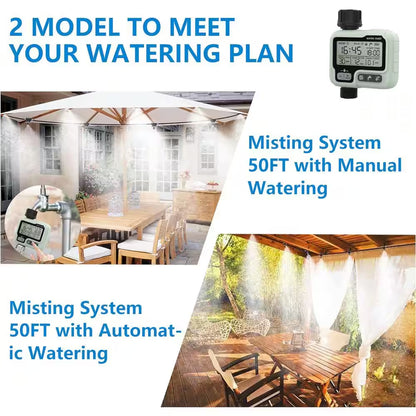 Multi-Function 50 Ft. Misting Cooling System with Timer for Outdoor Patio