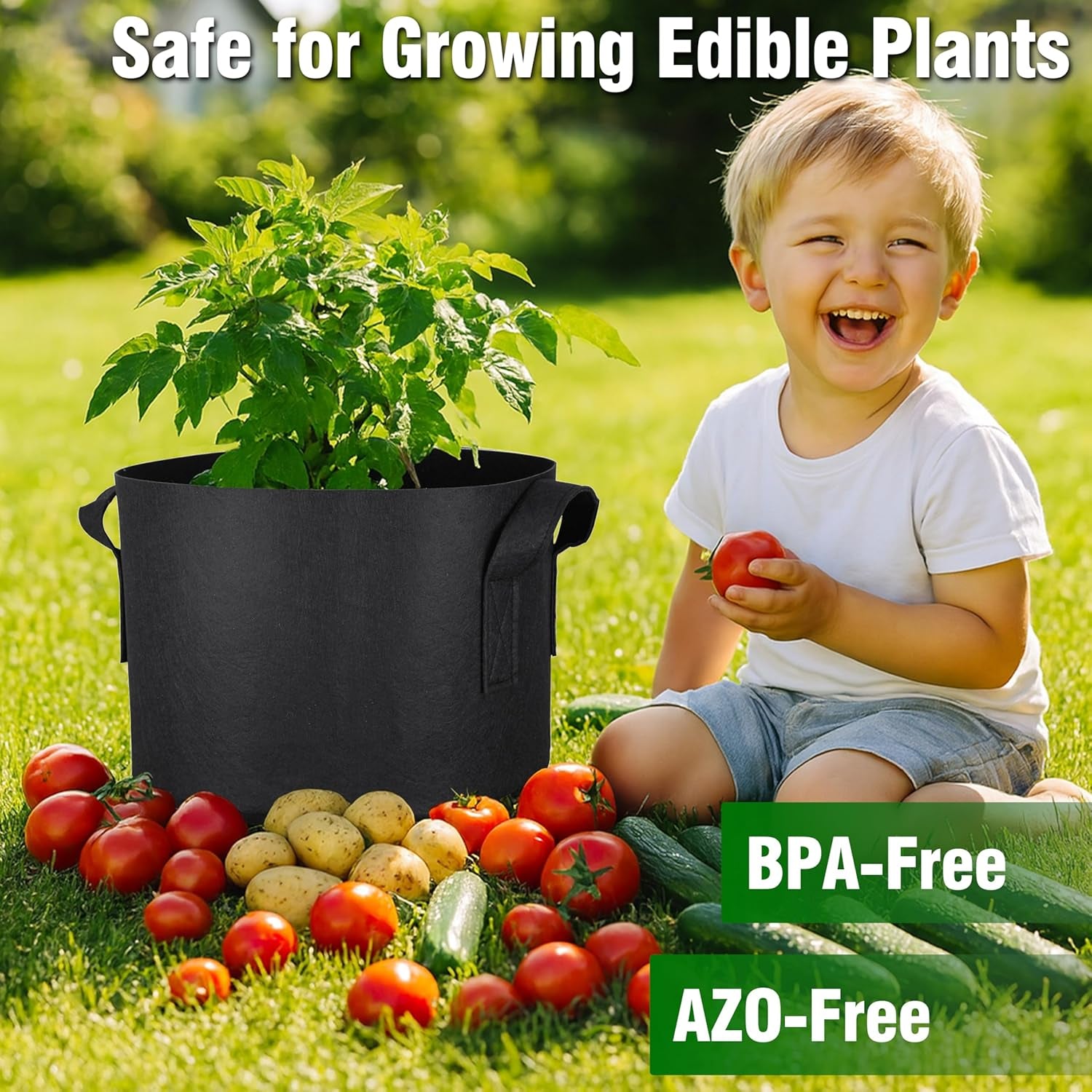 12-Pack 3 Gallon Grow Bags, Heavy Duty Fabric Pots with Handles, Reusable Plant Bags for Vegetable, Herbs & Flowers, Bpa-Free, Breathable, Durable