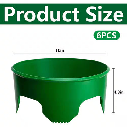 6-Piece 10 In. Planting Grow Rings for Garden Protection and Watering
