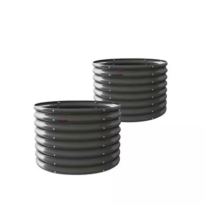 3 Ft. X 24 In. Steel Quartz Grey Outdoor Raised Garden Beds for Planting Vegetables