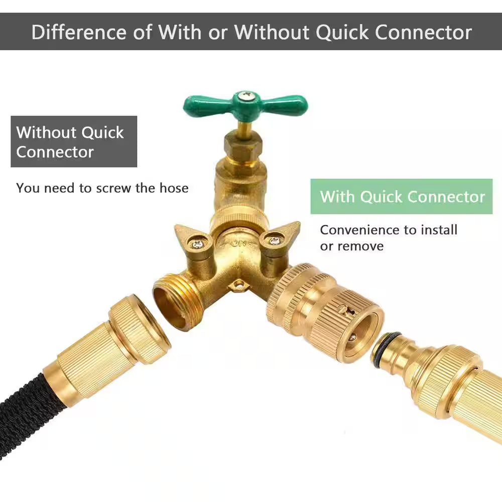 3/4 In. Solid Brass Garden Hose Quick Connector Set, Easily Add Attachments to Garden Hose, Golden (Pack of 6)
