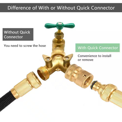 3/4 In. Solid Brass Garden Hose Quick Connector Set, Easily Add Attachments to Garden Hose, Golden (Pack of 6)