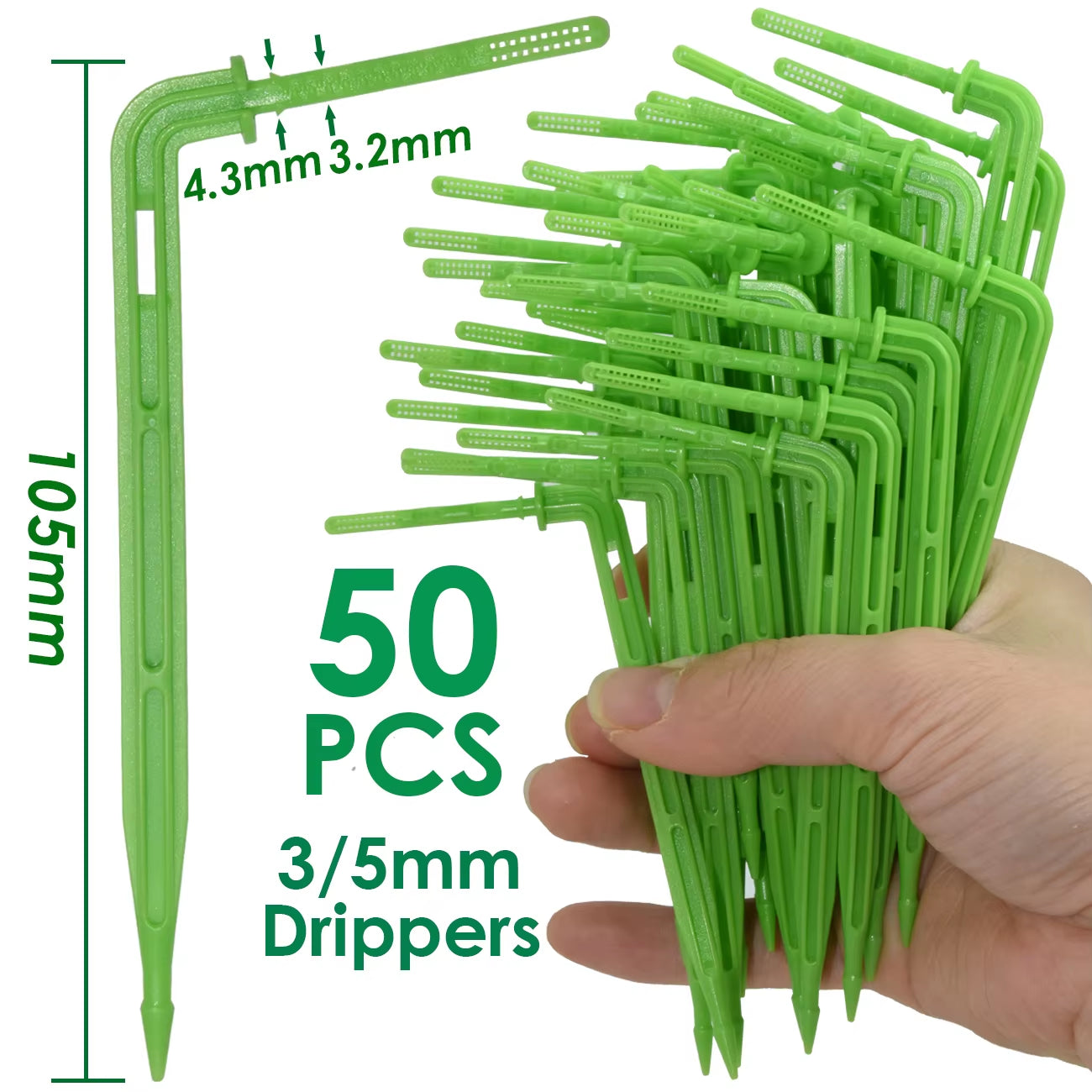 Greenhouse Drip Irrigation 4-Way 3/5Mm 2-Way Drip Arrow Transmitter Garden Automatic Watering System Potted Plant 10/20Set