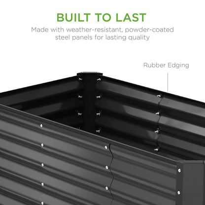 4 Ft. X 2 Ft. X 2 Ft. Charcoal Outdoor Steel Raised Garden Bed, Planter Box for Vegetables, Flowers, Herbs