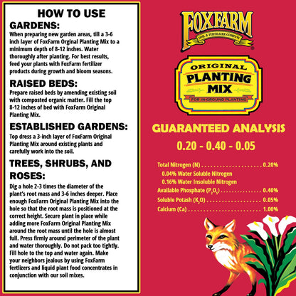 Foxfarm Original Planting Mix for Supporting Plant Growth, 1Cu Ft