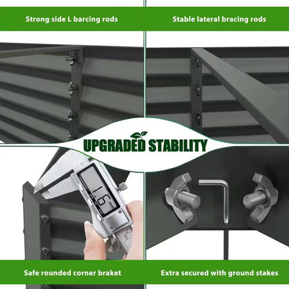 8 X 4 X 1. 5 Ft. Metal Rectangular Outdoor Raised Garden Bed for Planting Vegetables Flowers Herb, Gray