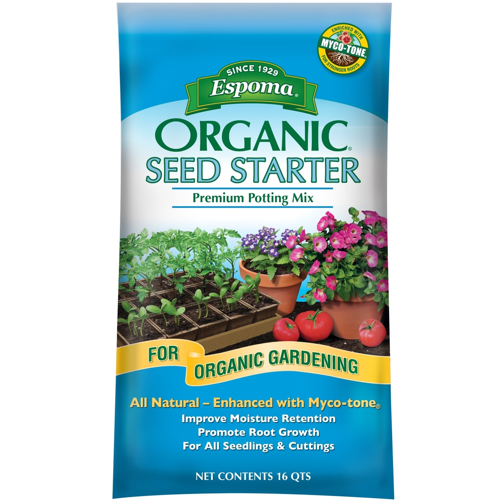 Espoma Organic Seed Starter Premium Potting Soil Mix, 16Qt