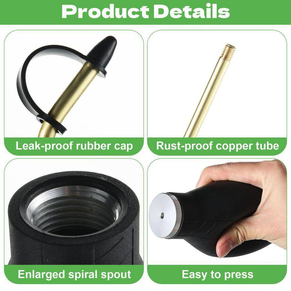 9.6 Oz. Indoor/Outdoor Ready to Use Bulb Powder Applicator Fogger with Long Copper Tube Glove Mask Funnel Scoop 1-Pack