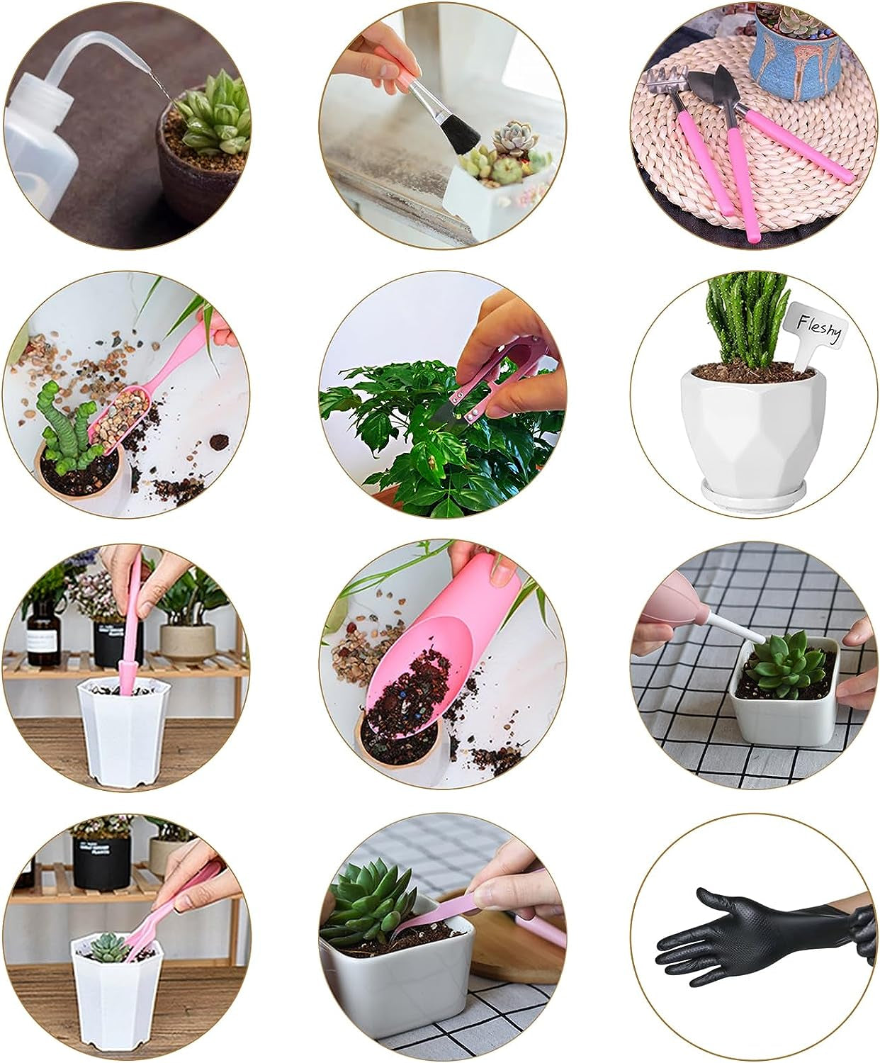 25Pcs Mini Garden Hand Transplanting Succulent Tools Set & mat