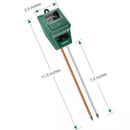 Green Soil Ph Tester with 3 in 1 Moisture Light Ph Test for Indoor and Outdoor Garden, Lawn, Farm, Use (1-Pack)