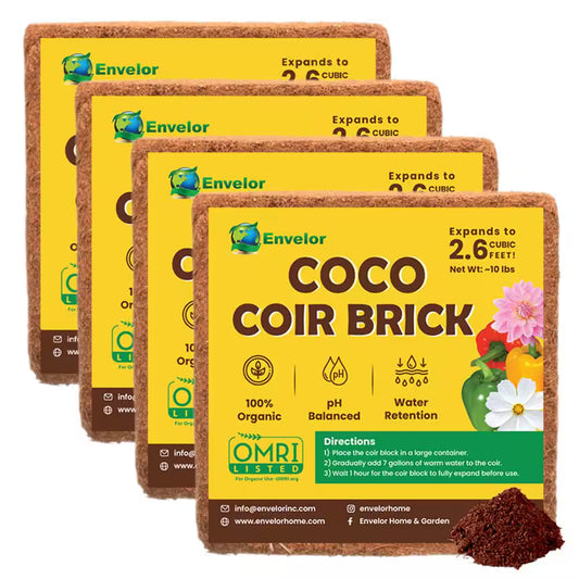 10 Lbs. Organic Coco Block Coir Brick Potting Soil (4-Pack)