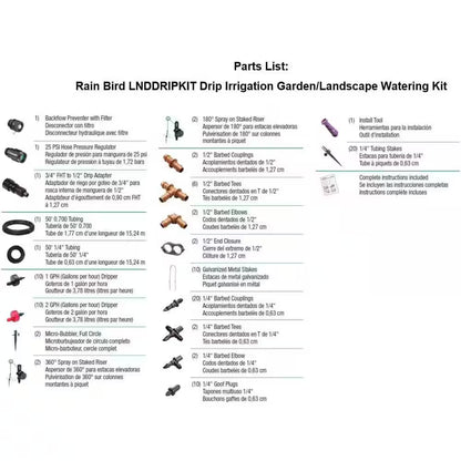 Black Drip Irrigation Landscape/Garden Watering Kit with Drippers, Micro-Bubblers and Micro-Sprays