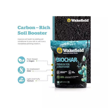 Biochar (100% Pure Biochar), Soil Amendment-4 Qt. Bag