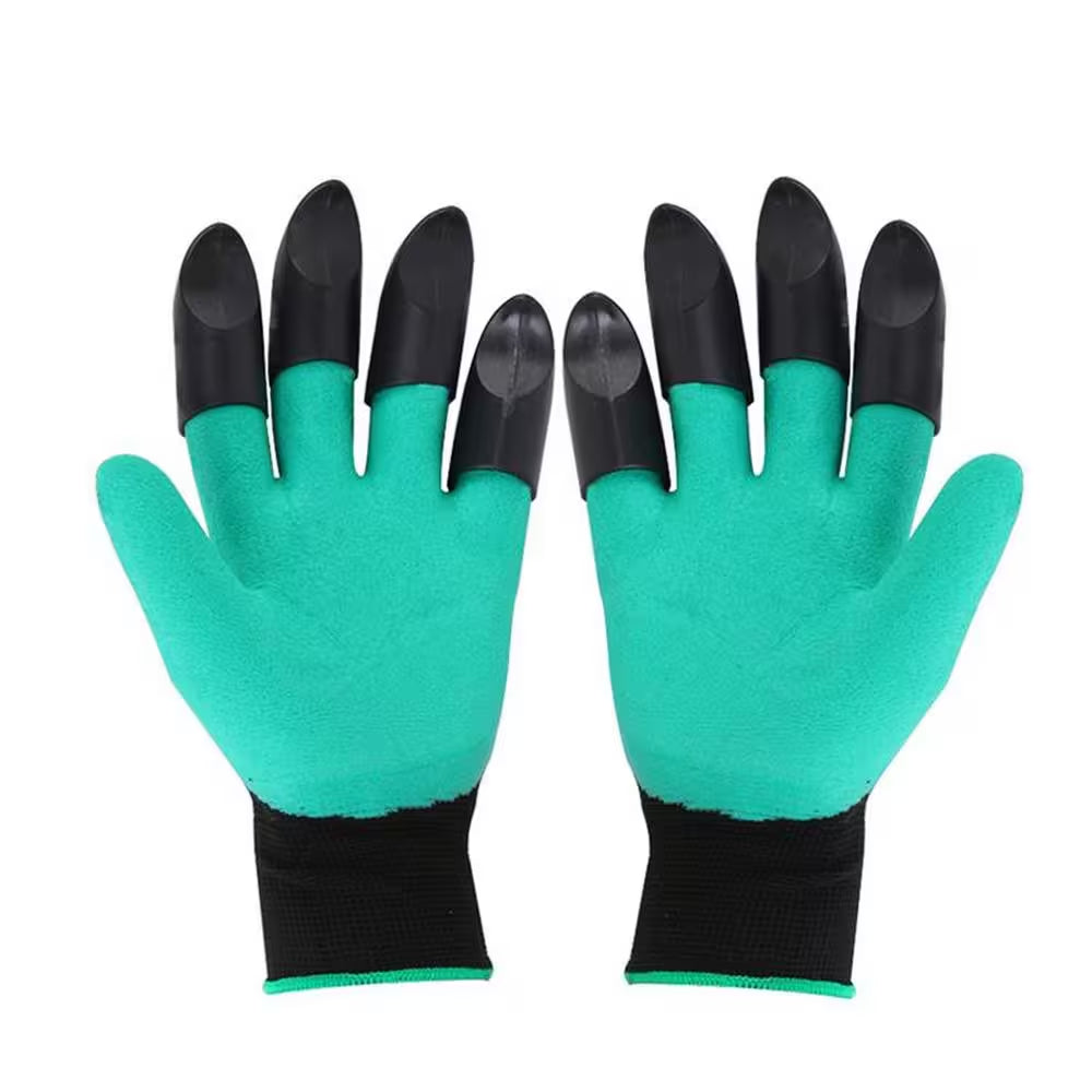 10 In. Waterproof Garden Gloves with Claws for Digging Planting and Yard Work 1-Pair