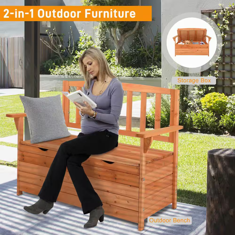 42 Gal. Solid Wood Cedar Outdoor Storage Bench