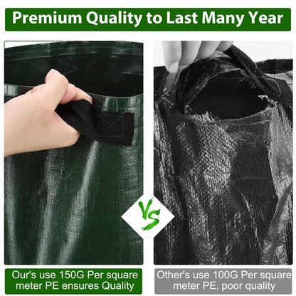 10 Gal. Polyethylene Potato Grow Bags, Handles Planter Pots with Flap for Tomato, Fruits and Carrot, Green (2-Pack)