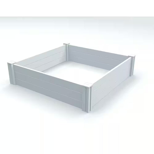 Classic 48"L X 48"W X 11"H Vinyl Raised Garden Bed, White, VT17108