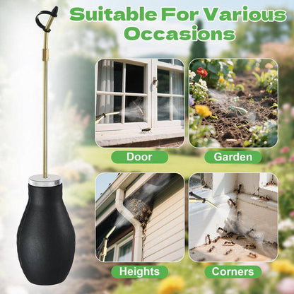 9.6 Oz. Indoor/Outdoor Ready to Use Bulb Powder Applicator Fogger with Long Copper Tube Glove Mask Funnel Scoop 1-Pack