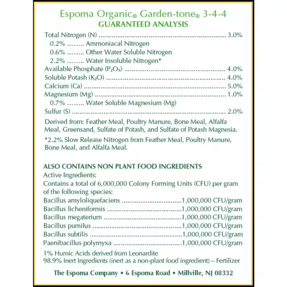 Garden Tone 8 Lb. Organic Herb and Vegetable Plant Food 3-4-4
