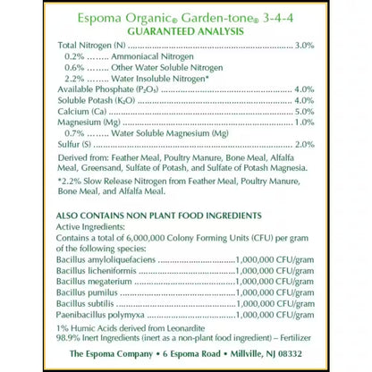 Garden Tone 8 Lb. Organic Herb and Vegetable Plant Food 3-4-4