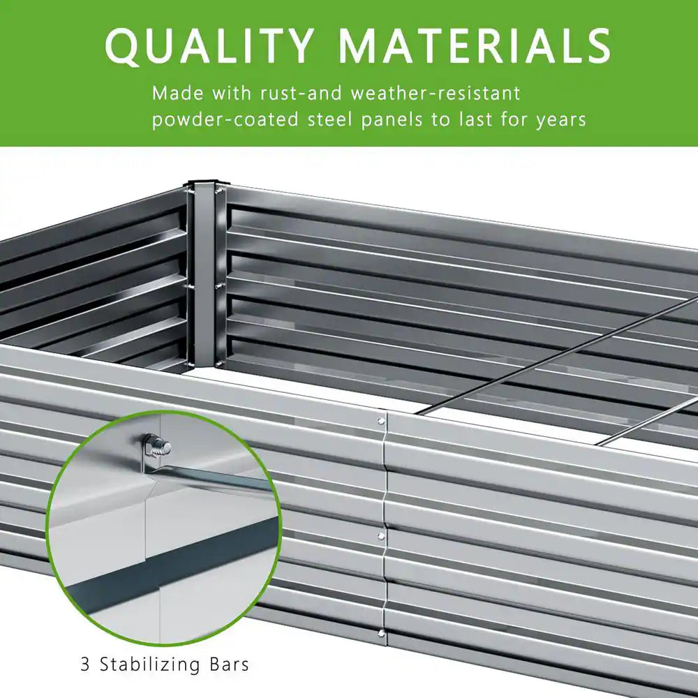 48 Cu. Ft. Soil Galvanized Raised Garden Bed Outdoor Garden for Planting, Fruit, Herb (1-Pack)