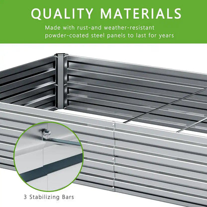 48 Cu. Ft. Soil Galvanized Raised Garden Bed Outdoor Garden for Planting, Fruit, Herb (1-Pack)