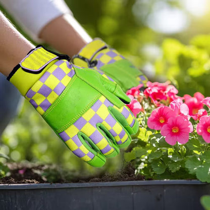 Microfiber Leather Gardening Gloves Thorn Proof Replacement for Weeding Digging Planting Pruning Touchscreen Use