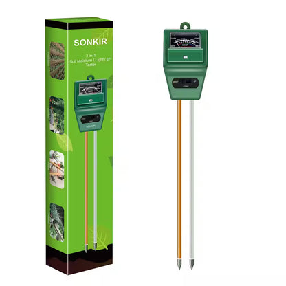 Green Soil Ph Tester with 3 in 1 Moisture Light Ph Test for Indoor and Outdoor Garden, Lawn, Farm, Use (1-Pack)