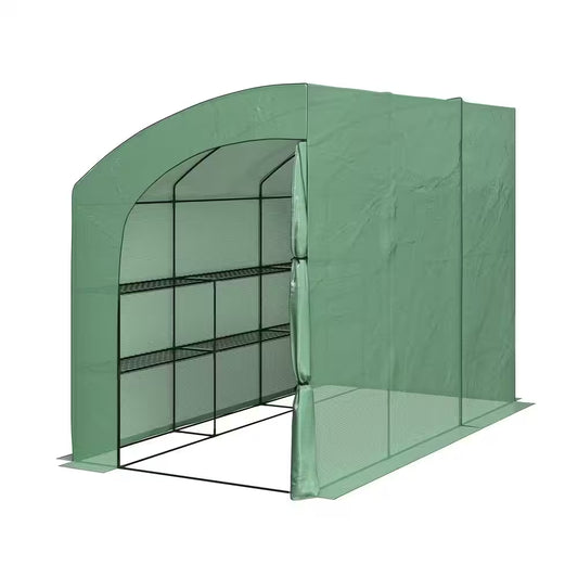 10 Ft. X 5 Ft. X 7 Ft. Lean to Greenhouse, Green