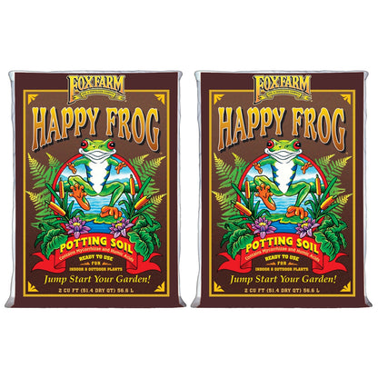Foxfarm Happy Frog Potting Soil Mix with Mycorrhizal Fungi, 2Cu Ft (Pack of 2)