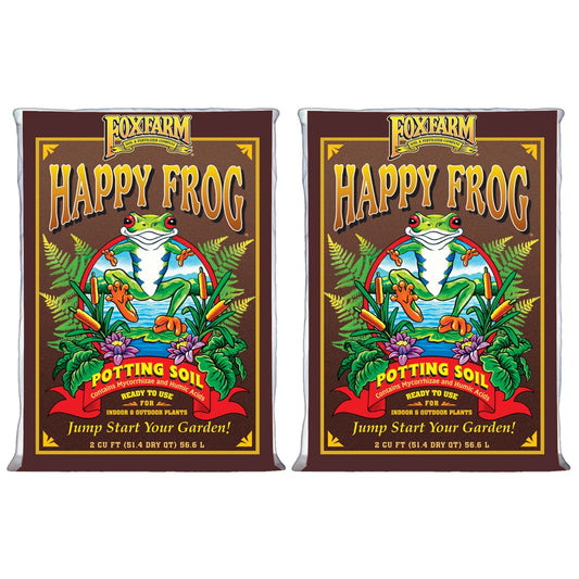 Foxfarm Happy Frog Potting Soil Mix with Mycorrhizal Fungi, 2Cu Ft (Pack of 2)