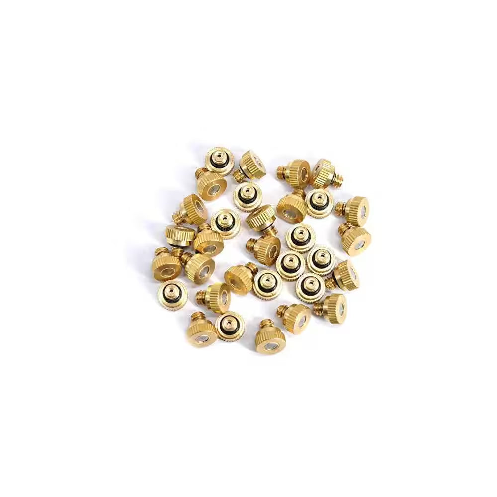 Brass Misting Nozzles Outdoor Cooling 0.012In Orifice 0.3Mm 10/24 UNC Leak-Proof O-Ring 50 Pack Efficient