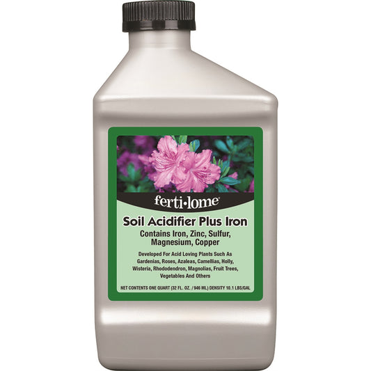 Fertilome Soil Acidifier plus Iron for Acid Loving Plants, 32Oz