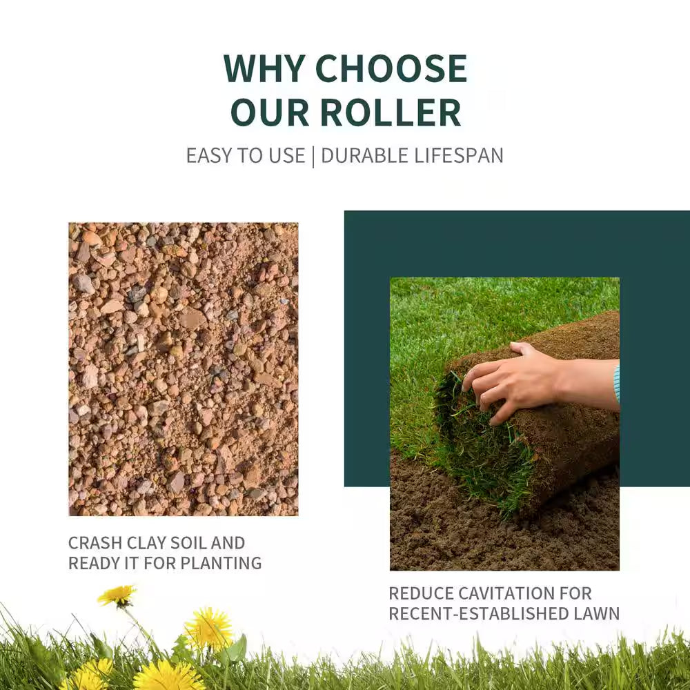 36 In. Push/Tow Fillable Lawn Roller in Green