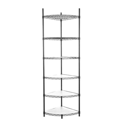 6-Tier Outdoor Garden Garage Black Iron Storage Shelf Shelves Organizer Wire Shelving Unit Plant Stand