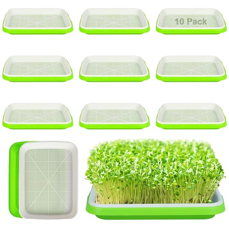 Seed Sprouting Tray 10 Packs Microgreens Growing Trays Big Capacity Sprouts Kit